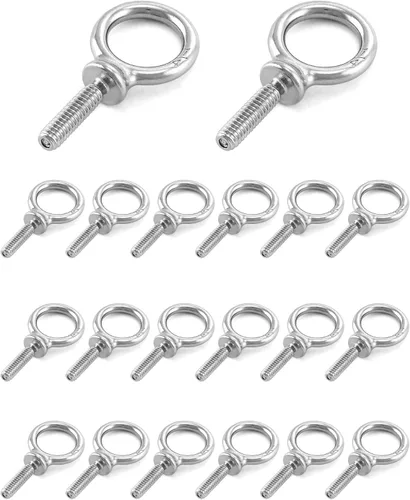 Vista 12 de QWORK Perno de ojo, paquete de 20 pernos de elevación de acero inoxidable de grado marino de 1/2 pulgada -13 x 1-1/2 pulgadas, de grado marino Lote