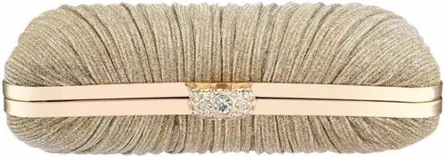 Vista 7 de Bolso de mano para mujer, plisado con purpurina y bolsa de noche con diamantes de imitación, para novia, boda, fiesta
