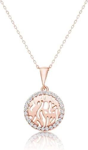Vista 2 de Collar Shema Israel en plata de ley 925 para mujeres y niñas