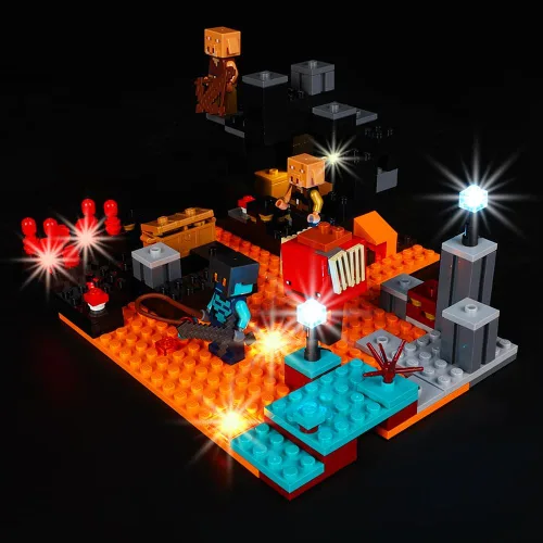 Vista 4 de Kyglaring Kit de luz LED compatible con Lego The Nether Bastion 21185 - Accesorios de iluminación mejorados para bloques de modelo 21185