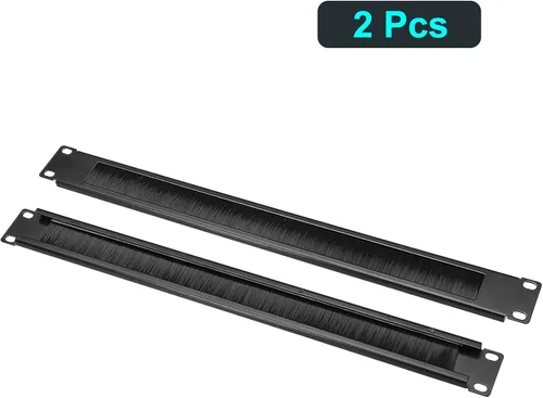 Vista 6 de PATIKIL Brush Cable Manager 1U, 19 pulgadas, paquete de 2 paneles horizontales de gestión de cables para rack de servidores de red