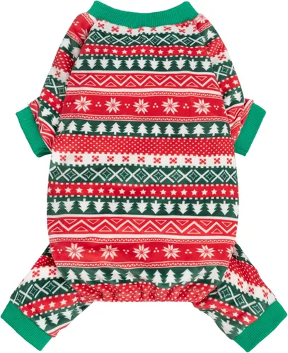 Vista 14 de Fitwarm Pijama de béisbol de forro polar para perro, ropa acogedora de invierno para perros pequeños, niños y niñas, mameluco divertido
