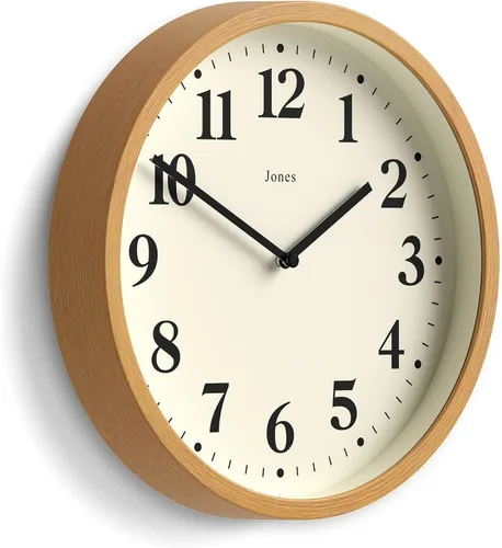 Vista 8 de JONES CLOCKS® Lodge - Reloj de pared Reloj moderno pequeño 10 pulgadas Madera sintética oscura Estilo contemporáneo clásico para cocina