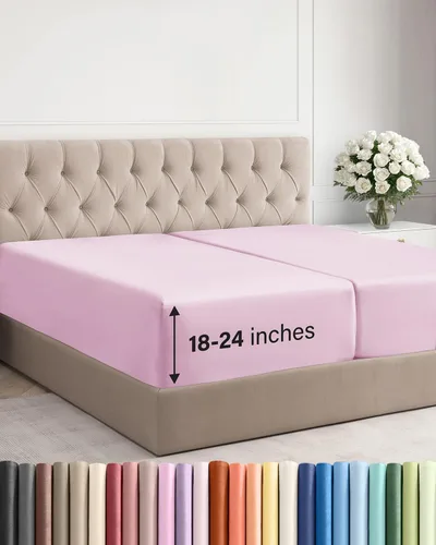 Vista 154 de Sábana bajera ajustable extra profunda Twin XL – Sábana bajera individual de lujo de hotel solamente – Se adapta fácilmente a colchones de 18 a 24