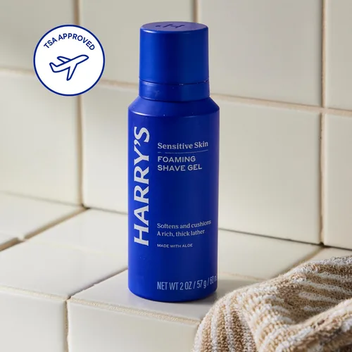 Vista 2 de Harry's Gel de afeitado espumoso para hombres con aloe (paquete de 6) de 2 onzas, alivia y amortigua la piel para afeitarse, esenciales de viaje
