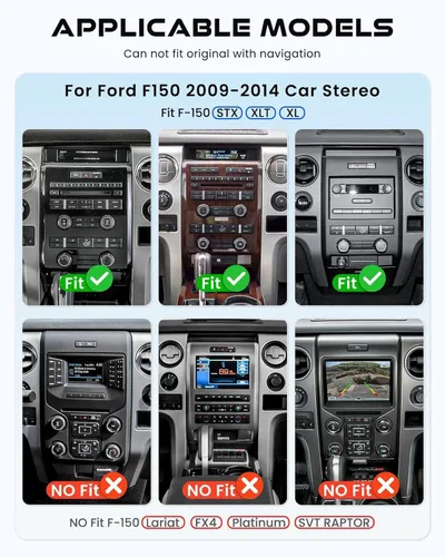 Vista 7 de 6+128 8-core Android 13 para Ford F150 2009-2014 Estéreo de Coche, Radio de Coche con Pantalla Táctil IPS de 9 Pulgadas con Carplay/Android Auto