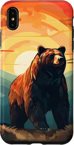 Vista 10 de Funda para iPhone 11 Bear Retro Sunset Forest Spirit Animal