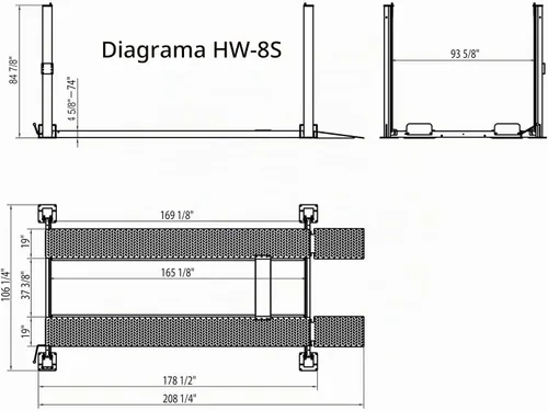 Vista 9 de APlusLift Elevador de coche de servicio de almacenamiento de 4 postes HW-8S