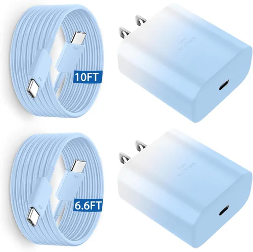 Vista 18 de Cargador USB C súper rápido de 45 W, cargador tipo C, bloque de carga rápida para teléfono Android con cable de carga tipo C de 3 pies para Samsung