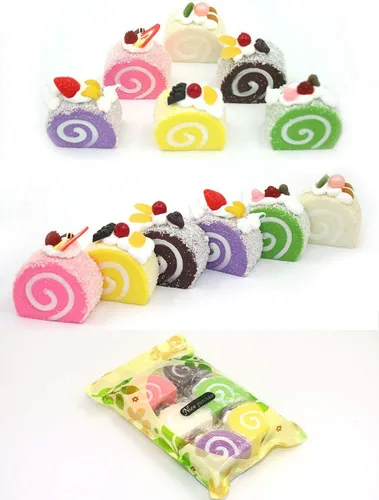 Vista 2 de Nice purchase 6 piezas de simulación artificial realista pastel postre mezclado pastel falso modelo de comida para el hogar, manualidades