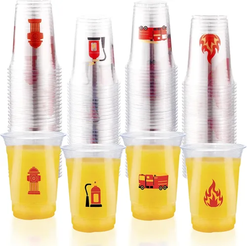 Vista 15 de 100 vasos de plástico para pelotas de golf, 16 onzas, color verde, desechables, vasos de plástico desechables para deportes, cumpleaños, soltero