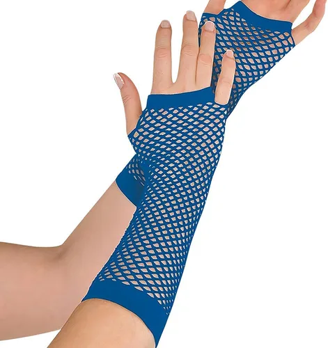 Vista 3 de Guantes largos negros sin dedos, 1 unidad, vibrantes, elásticos y elegantes, perfectos para fiestas y disfraces, talla única