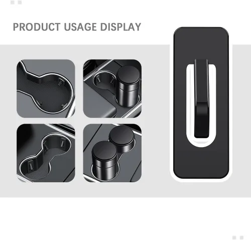 Vista 6 de Soporte para tazas de automóvil con adhesivo, portavasos para automóvil, estabilizador de silicona antivibraciones para almacenamiento de automóvil