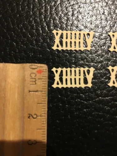 Vista 2 de Juego de números de piezas de reloj de cuco Alemania Hueso plástico original 0.354 in 3/8 pulgadas Nuevo EE.UU