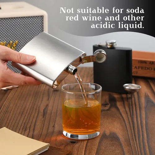 Vista 5 de Juego de 12 petacas de acero inoxidable para licor, a prueba de fugas, con 12 embudos para alcohol, mujeres y hombres, dama de honor, padrinos