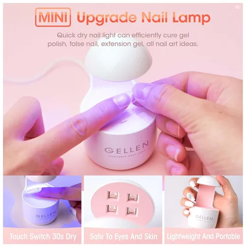 Vista 5 de Gellen Kit de uñas de gel, ataúd, 240 piezas, juego de extensión con todo, puntas de uñas Etch X, kit de bricolaje largo, pegamento de uñas de gel