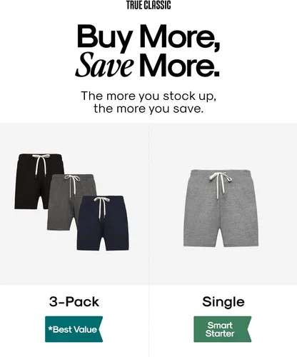 Vista 4 de True Classic Novedosos pantalones cortos para hombre, pantalones cortos de Negro