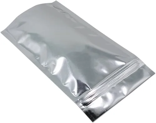 Vista 6 de FERENLI 100 Piezas Bolsas de Pie con Frente Transparente y Cierre de Cremallera Resellables de Papel de Aluminio Mylar Plástico para Embalaje