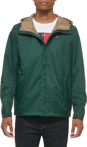 Vista 19 de Tommy Hilfiger Chaqueta impermeable con capucha, transpirable, ligera, para hombre