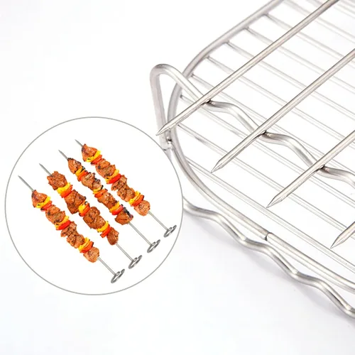 Vista 7 de Estante de doble capa para freidora de aire, soporte multiusos de doble capa, estante de accesorios para freidora de aire, accesorios de freidora
