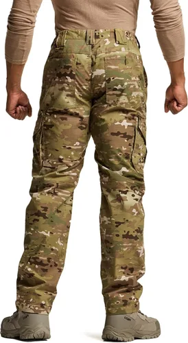 Vista 2 de CQR Men's Flex Ripstop Tactical Pants, Water Resistant Stretch Cargo Pants, Lightweight EDC Hiking Work Pants