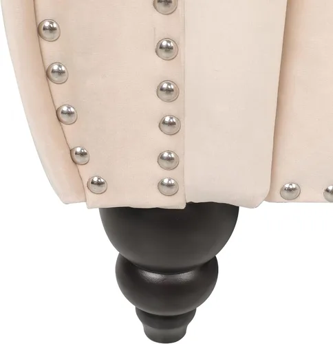 Vista 7 de RARZOE Chesterfield - Juego de sofá biplaza, beige, espuma, 1+2 plazas, 67 pulgadas de ancho x 32 pulgadas de profundidad x 27 pulgadas de alto