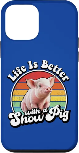 Vista 16 de Mens Womens Retro Vintage Life is Better Cute Show Pig Lover Case for iPhone 17