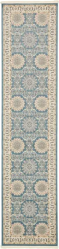 Vista 10 de Unique Loom Narenj Collection - Alfombra clásica con diseño de patrón texturizado tradicional, rectangular, 3 x 5 pies y 1 pulgada, azul/beige