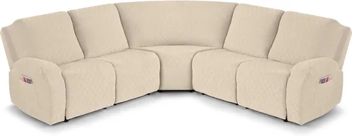 Vista 15 de VANSOFY Fundas de Sofá Seccional Reclinable Extra Grandes, Fundas Lavables de 5 Piezas para Sofá Seccional en Forma de L con Asiento de Esquina
