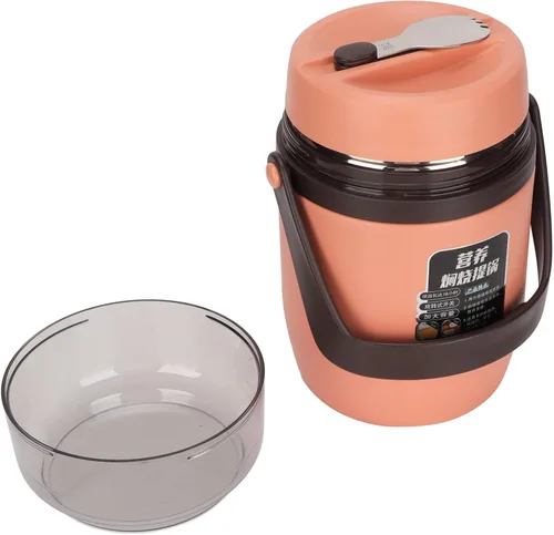 Vista 7 de ZJchao Contenedor de almuerzo de comida caliente, lonchera térmica, contenedor de almuerzo caliente de 2 L, recipiente de sopa al vacío, frasco