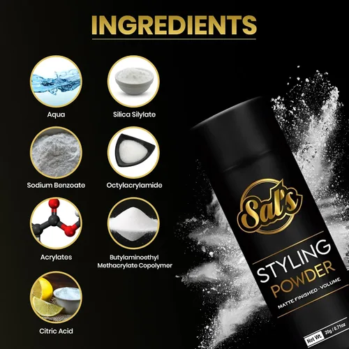 Vista 8 de Sal's Polvo de peinado profesional Aspecto natural y polvo de sujeción fuerte para hombre Fácil de aplicar sin aceite ni residuos grasos