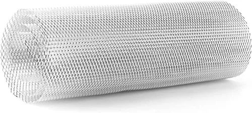 Vista 5 de Precise Mesh Aluminum Alloy Rhombic Grill for Durable Car Grill for Opening Vehicles, Silver, 40 x 13 Inches