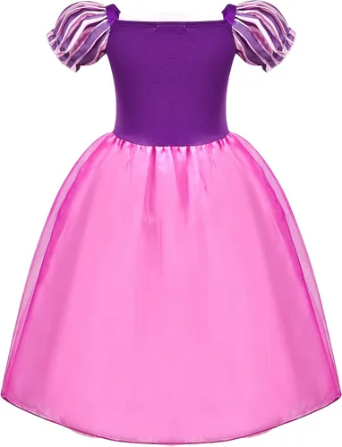 Vista 4 de Avady Girls Princess Costume for Rapunzel Tangled Birthday Party Halloween Christmas Dress Up Purple