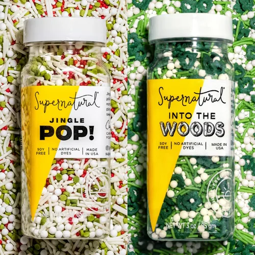 Vista 13 de Supernatural All Natural Sprinkles Juego de Navidad Sin Colorantes, Sin Colorantes Artificiales, Sin Soja, Sin Gluten, Vegano y Espolvoreados