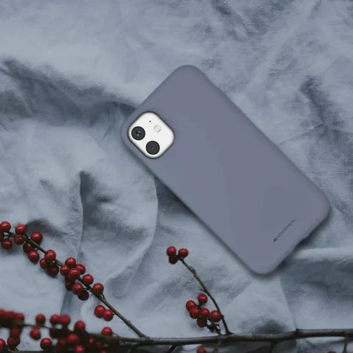 Vista 7 de GOOSPERY Funda de silicona líquida para Apple iPhone 11 (6.1 pulgadas), funda protectora de goma con forro de microfibra suave (gris lavanda)