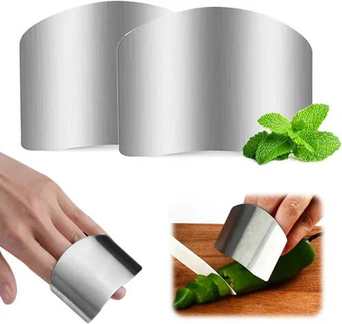 Vista 9 de Protector de dedos de acero inoxidable, protector de dedos mejorado 2025 para cortar alimentos, herramienta segura para cortar, cortar en cubitos