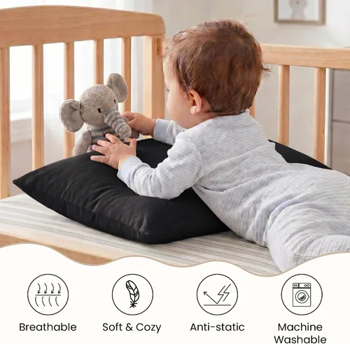 Vista 4 de EXQ Home - Fundas de almohada para niños pequeños 13x18, juego de 2 fundas de almohada de viaje, funda de almohada pequeña para almohada de bebé