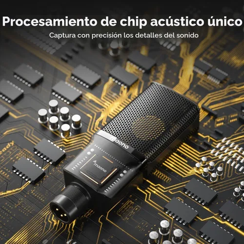Vista 4 de Micrófono XLR de condensador Maono con diafragma grande de 34mm, micrófono de estudio cardioide profesional para podcasting, grabación, streaming