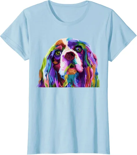 Vista 17 de Camiseta con diseño de Cocker Spaniel de arte pop para dueños de perros, Negro, S