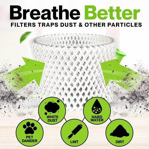 Vista 5 de Durabasics [Paquete de 4] Filtros humidificadores compatibles con filtro humidificador Vicks de repuesto – Filtro humidificador WF2 – Compatible