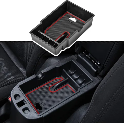 Vista 11 de EDBETOS Organizador de bandeja de consola central compatible con accesorios Jeep Renegade 2015-2019 2020 2021 2022 2023, caja de guantes de Negro