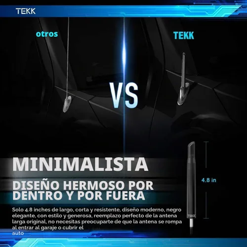 Vista 4 de Tekk - Antena corta compatible con Jeep Wrangler 1987-2006 Diseñada para una recepción optimizada de FM/AM 4.8 pulgadas