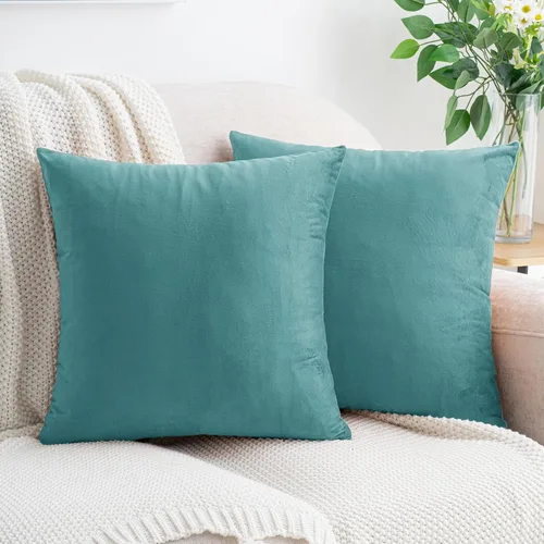 Vista 31 de HWY 50 fundas de almohada decorativas de terciopelo sólido para sofá, sala de estar. Ambar