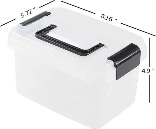 Vista 2 de Contenedores de almacenamiento de plástico pequeños de 2 L con tapas, cajas de almacenamiento de plástico, paquete de 6