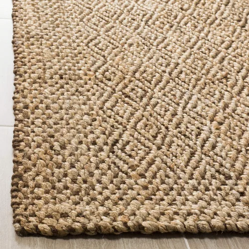 Vista 4 de SAFAVIEH Natural Fiber Collection - Alfombra decorativa de 2 x 3 pies, natural y marrón, hecha a mano con flecos, ideal para zonas de alto tráfico