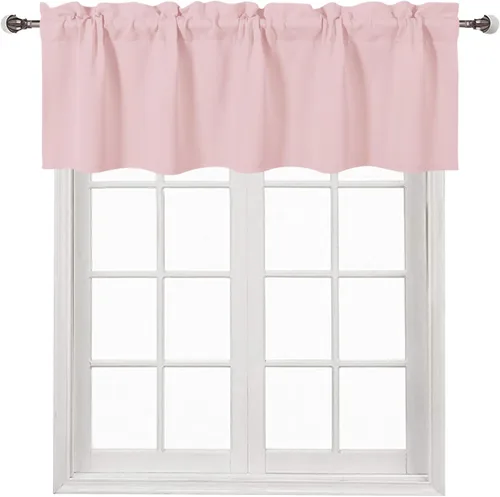 Vista 59 de DWCN Cenefa para ventana de cocina, con bolsillo para barra, para ventana, sala de estar/sótano, 36 x 16 pulgadas de largo, 1 panel, beige