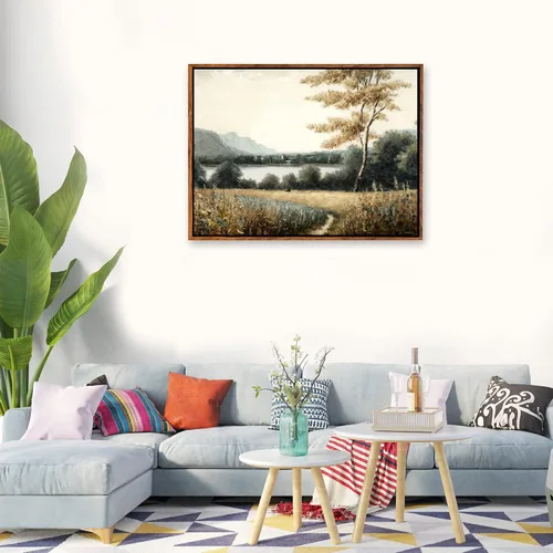 Vista 2 de DorDor & GorGor, Lienzo decorativo para pared, paisaje de pintura al óleo impresionista de campo retro, pintura de lienzo impreso, decoraciones