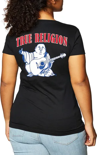 Vista 5 de True Religion Women's V-Neck Buddha Logo Tee