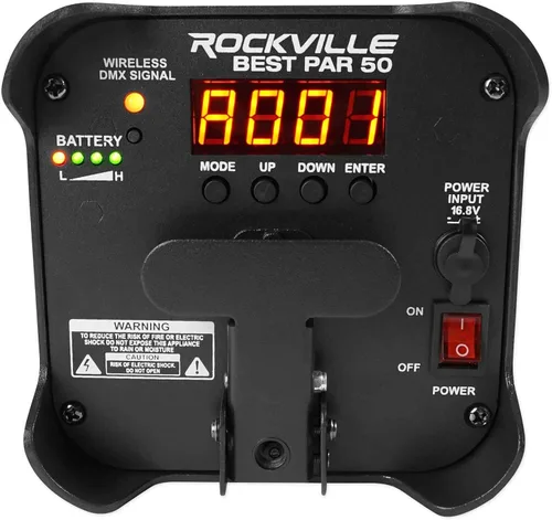 Vista 8 de Rockville Best PAR 50 Bundle: (4) Par recargable puede lavar luces con DMX RGBWA UV, bolsa de transporte RLB30 para accesorios de iluminación Slim