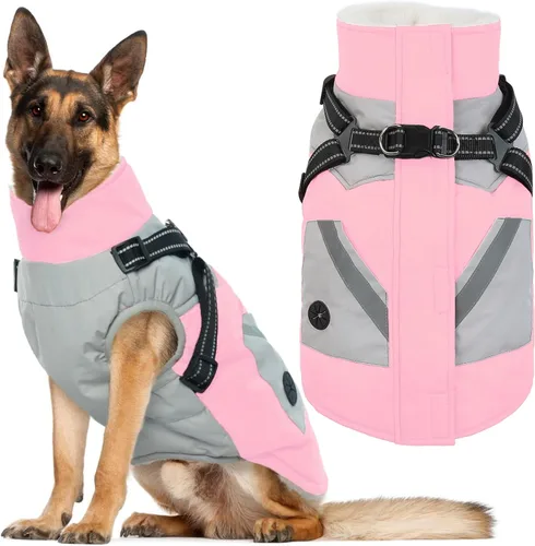 Vista 20 de IECOii Abrigos para perros pequeños, arnés de invierno con cremallera, color verde, talla XS, cálido abrigo de invierno para perros pequeños